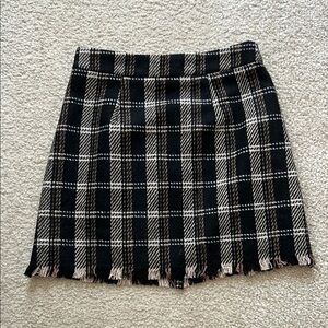 Plaid Black and Cream Skirt